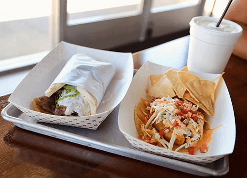 Gyro, taco, and a drink from Urban Taco in Simi Valley